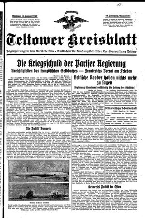 Teltower Kreisblatt vom 17.01.1940