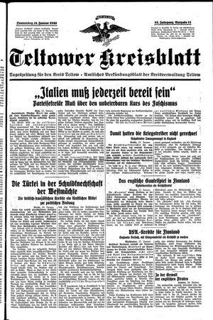 Teltower Kreisblatt vom 18.01.1940