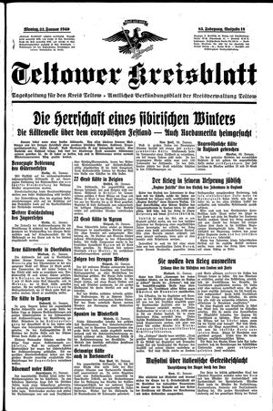 Teltower Kreisblatt vom 22.01.1940