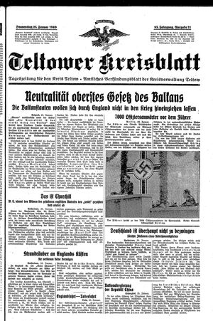 Teltower Kreisblatt vom 25.01.1940