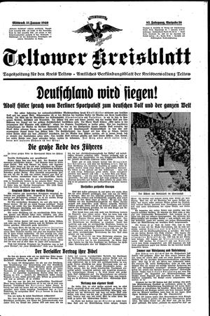 Teltower Kreisblatt vom 31.01.1940