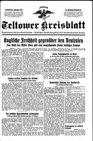 Teltower Kreisblatt on Feb 1, 1940