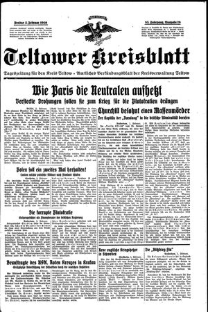 Teltower Kreisblatt vom 02.02.1940