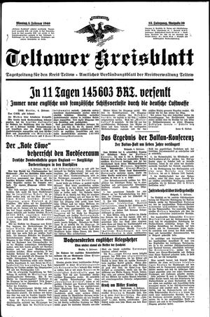 Teltower Kreisblatt on Feb 5, 1940