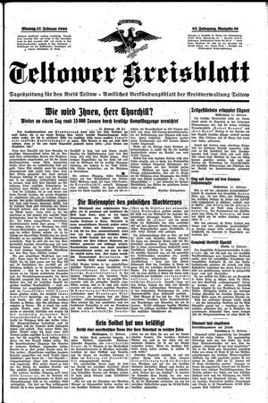 Teltower Kreisblatt on Feb 12, 1940