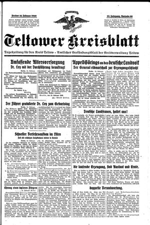 Teltower Kreisblatt vom 16.02.1940