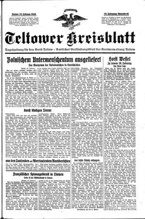 Teltower Kreisblatt vom 23.02.1940