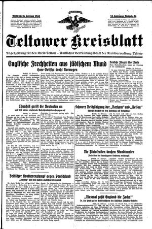 Teltower Kreisblatt vom 28.02.1940