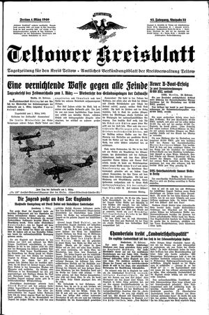 Teltower Kreisblatt vom 01.03.1940