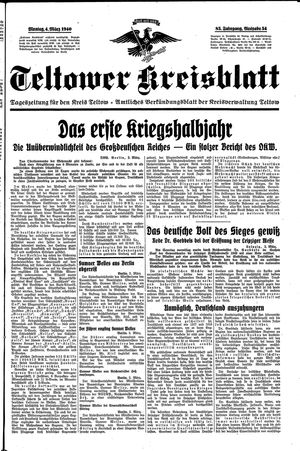 Teltower Kreisblatt vom 04.03.1940