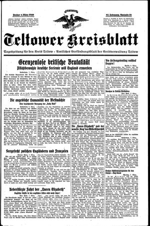 Teltower Kreisblatt vom 08.03.1940