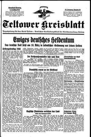 Teltower Kreisblatt vom 09.03.1940