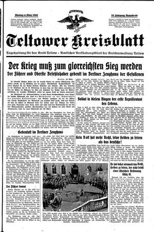 Teltower Kreisblatt vom 11.03.1940