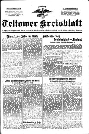 Teltower Kreisblatt vom 13.03.1940