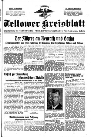 Teltower Kreisblatt vom 15.03.1940