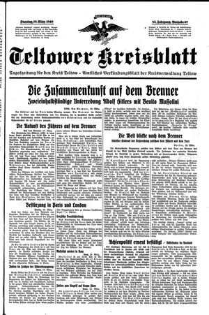 Teltower Kreisblatt vom 19.03.1940