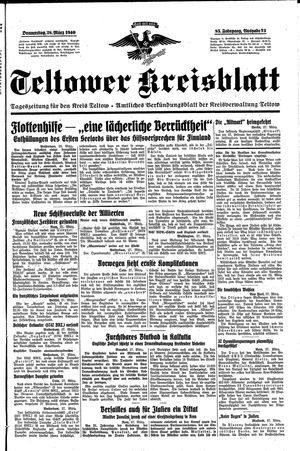 Teltower Kreisblatt vom 28.03.1940