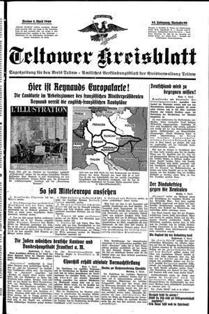 Teltower Kreisblatt vom 05.04.1940