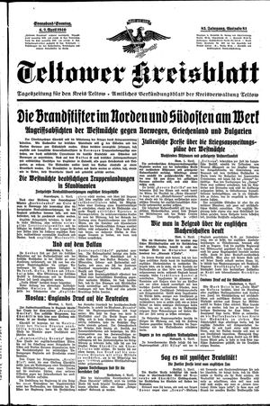 Teltower Kreisblatt vom 06.04.1940