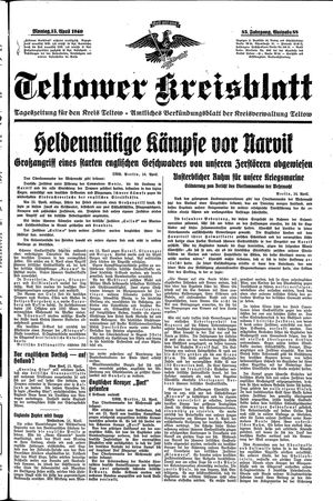 Teltower Kreisblatt vom 15.04.1940