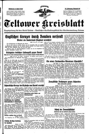 Teltower Kreisblatt vom 17.04.1940