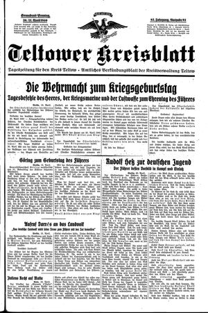Teltower Kreisblatt vom 20.04.1940