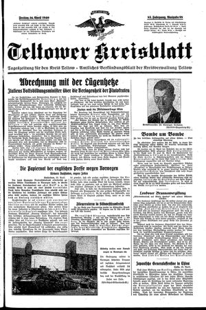 Teltower Kreisblatt vom 26.04.1940