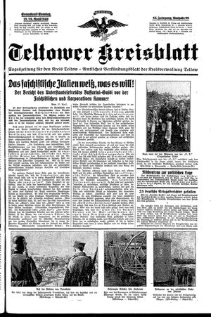 Teltower Kreisblatt vom 27.04.1940