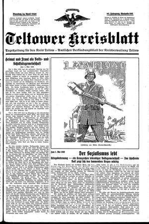 Teltower Kreisblatt vom 30.04.1940