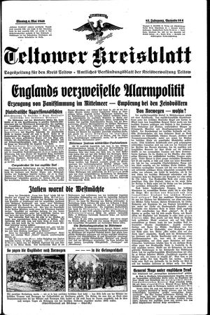 Teltower Kreisblatt vom 06.05.1940