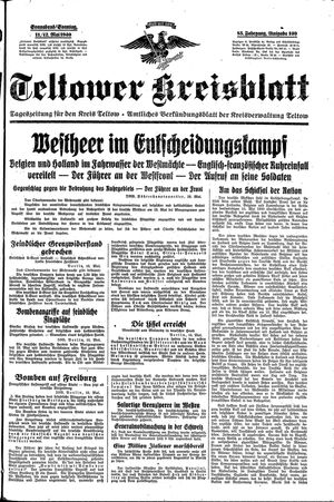 Teltower Kreisblatt vom 11.05.1940