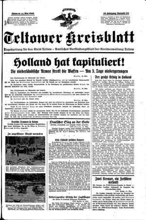 Teltower Kreisblatt on May 15, 1940