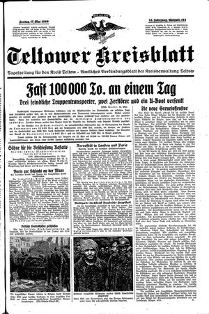 Teltower Kreisblatt vom 17.05.1940