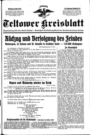 Teltower Kreisblatt vom 20.05.1940