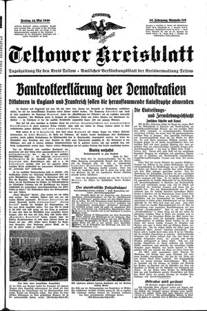 Teltower Kreisblatt vom 24.05.1940