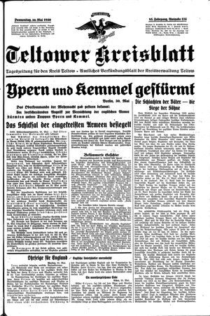 Teltower Kreisblatt vom 30.05.1940
