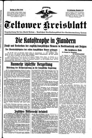 Teltower Kreisblatt vom 31.05.1940