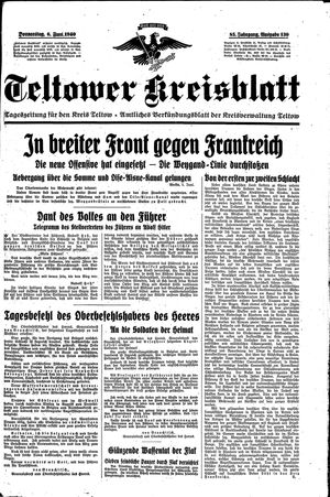 Teltower Kreisblatt vom 06.06.1940
