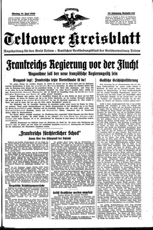 Teltower Kreisblatt vom 10.06.1940
