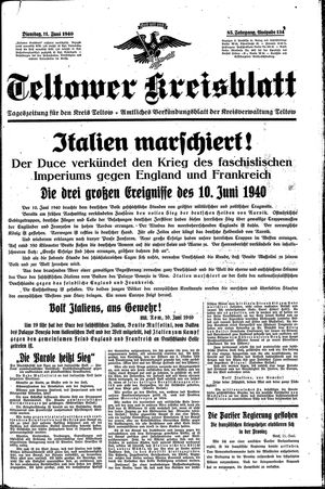 Teltower Kreisblatt vom 11.06.1940