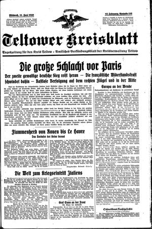 Teltower Kreisblatt vom 12.06.1940