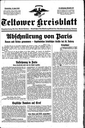 Teltower Kreisblatt vom 13.06.1940