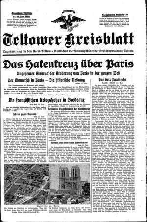 Teltower Kreisblatt vom 15.06.1940