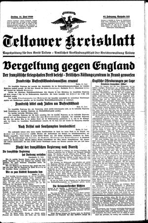 Teltower Kreisblatt vom 21.06.1940