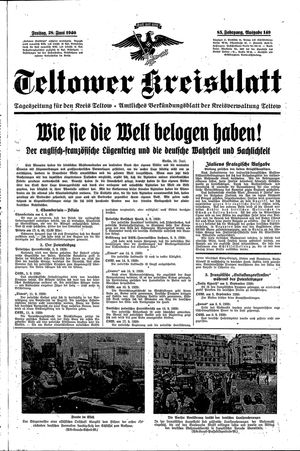 Teltower Kreisblatt vom 28.06.1940