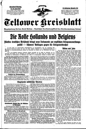 Teltower Kreisblatt vom 29.06.1940