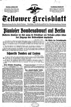 Teltower Kreisblatt vom 01.10.1940