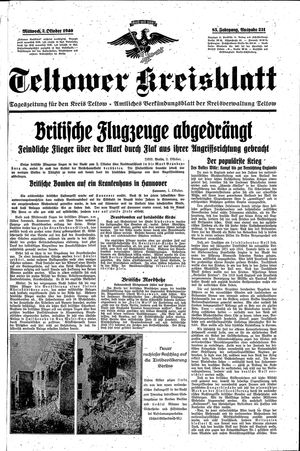 Teltower Kreisblatt vom 02.10.1940