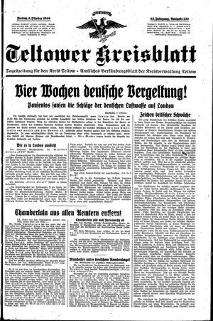 Teltower Kreisblatt vom 04.10.1940