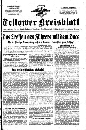 Teltower Kreisblatt vom 05.10.1940